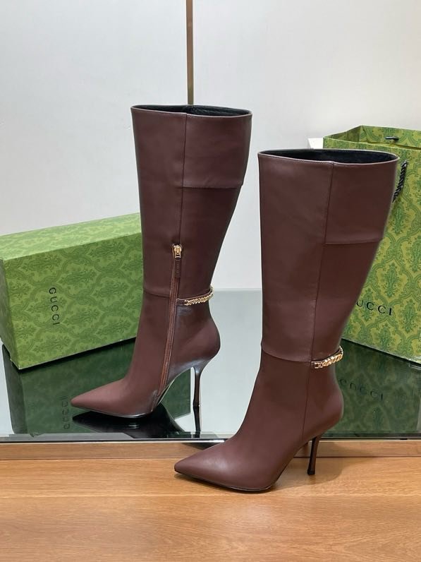 Кожаные сапоги женские на высоком каблуке фото 8