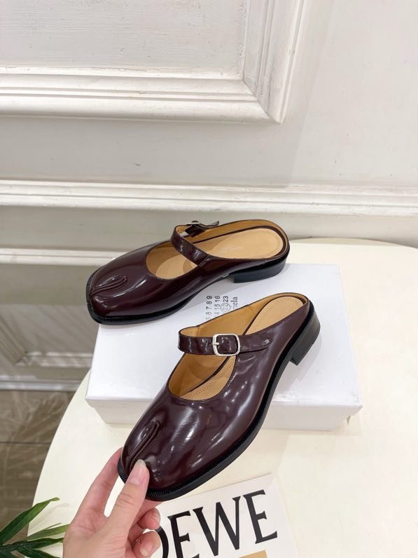 Кожаные туфли с раздвоенным носком фото 4