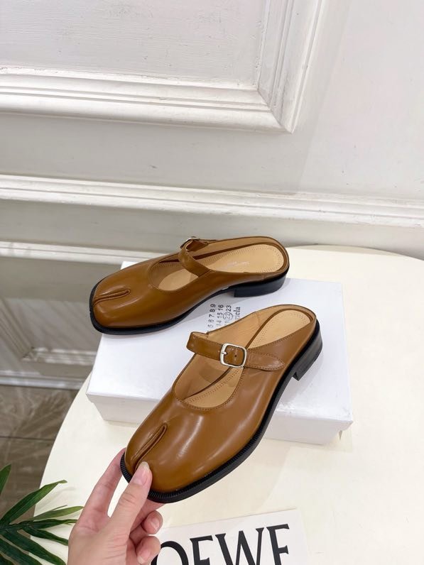 Leather shoes from bifurcated the toe фото 4