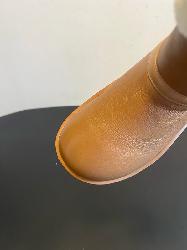 Кожаные женские ботинки на меху фото 7