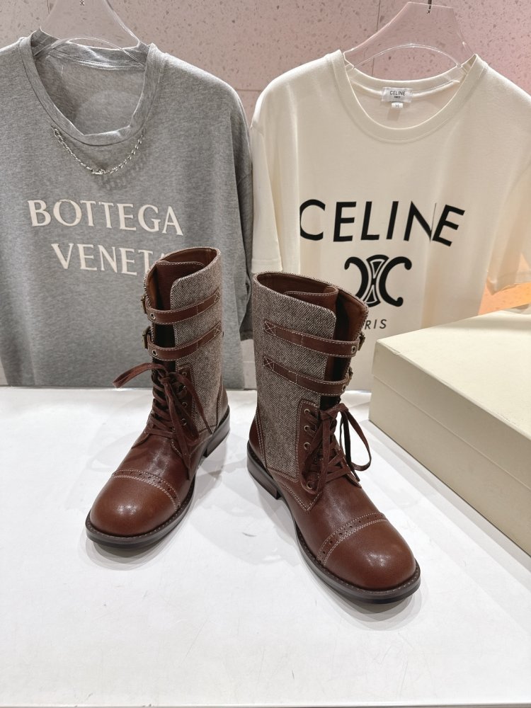 Кожаные женские ботинки на шнуровке фото 2