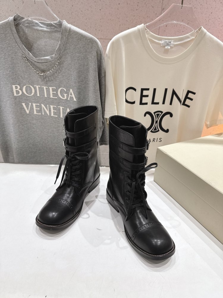 Кожаные женские ботинки на шнуровке фото 2