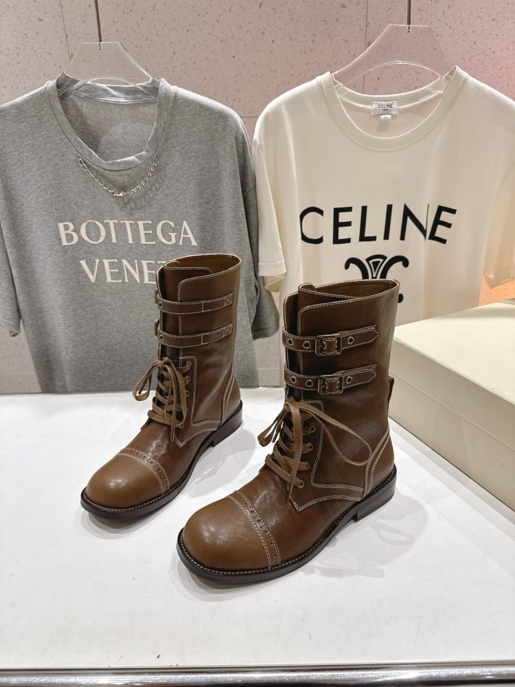 Кожаные женские ботинки на шнуровке фото 3