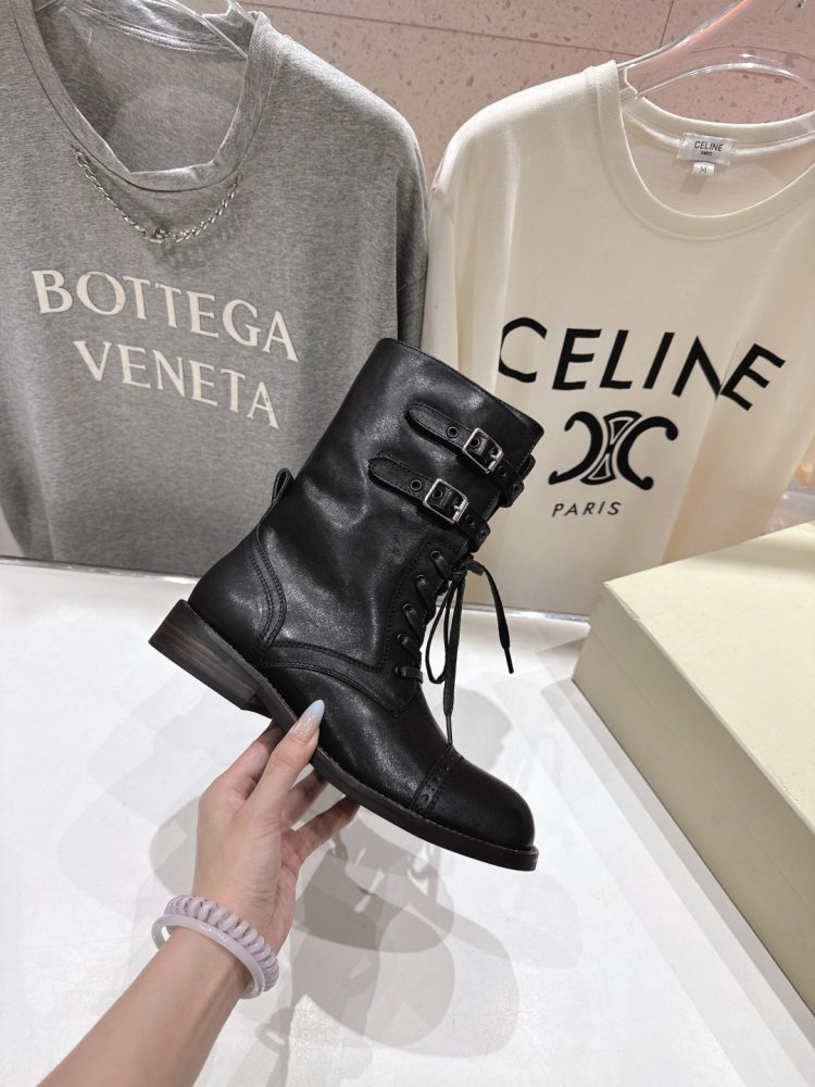 Кожаные женские ботинки на шнуровке фото 5