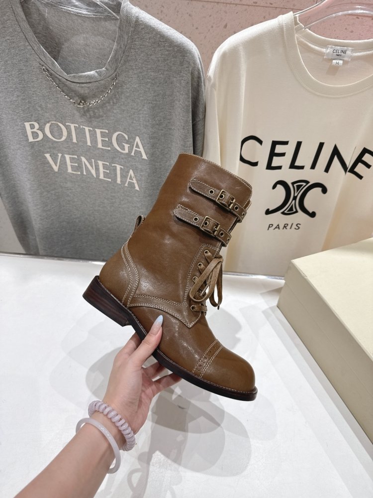 Кожаные женские ботинки на шнуровке фото 5