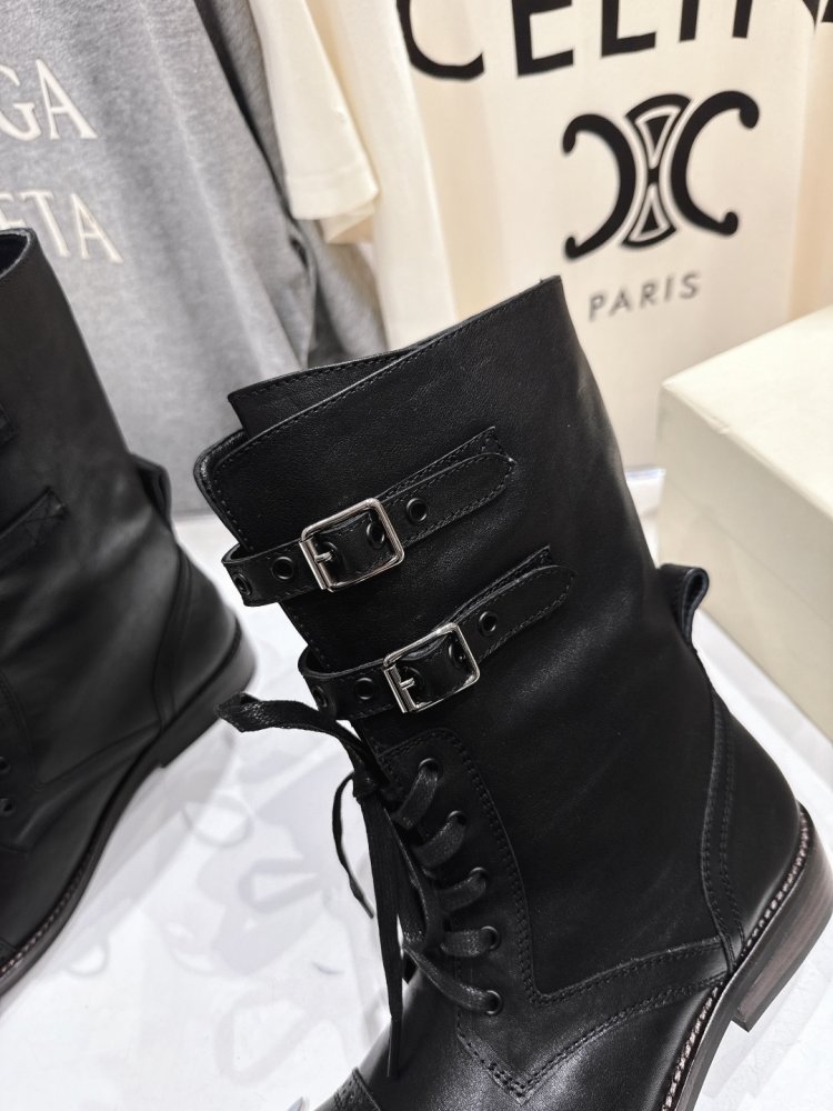 Кожаные женские ботинки на шнуровке фото 6