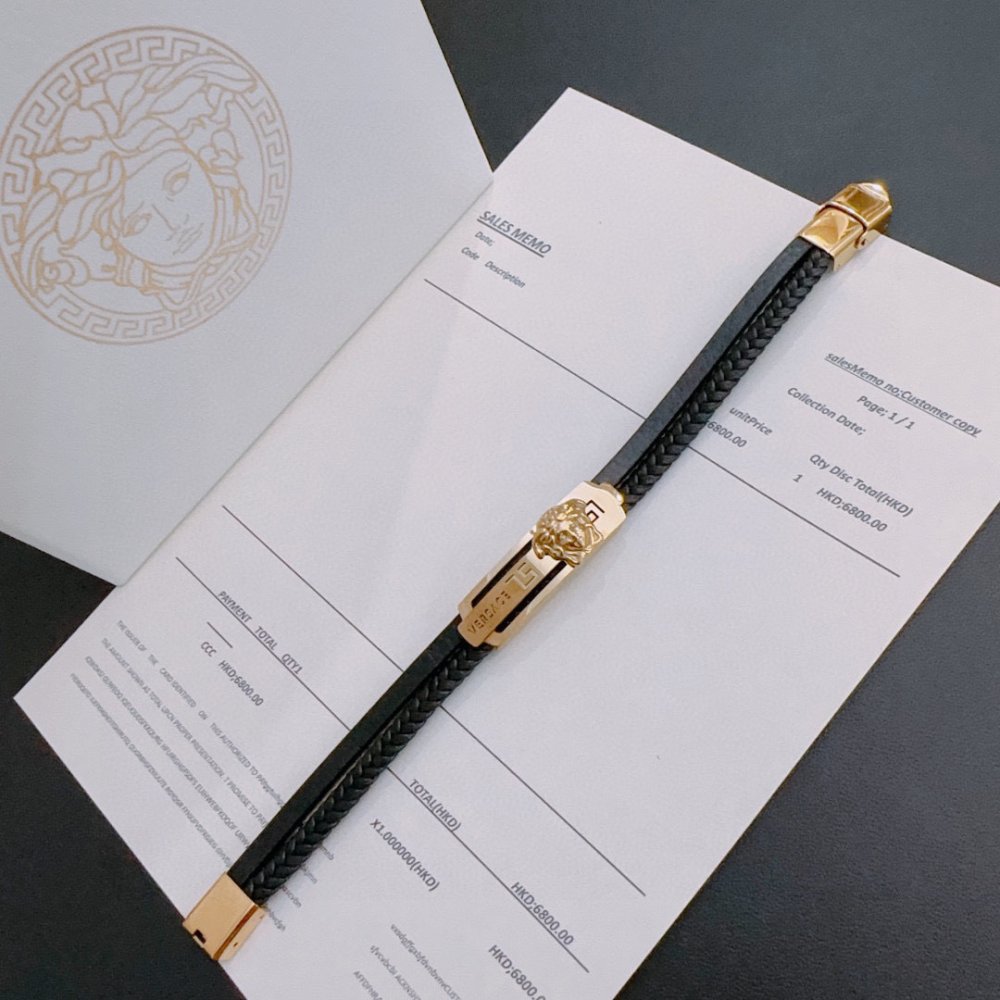 Кожаный браслет Versace Dumeza