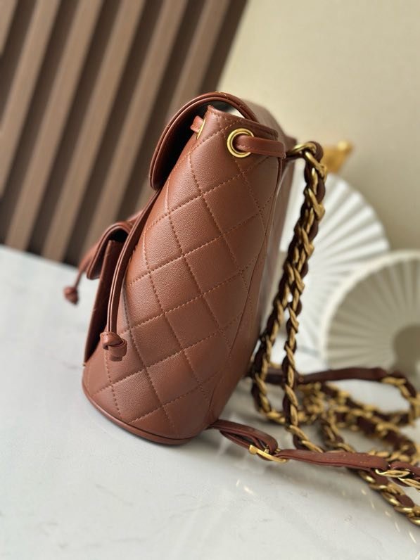 Кожаный женский рюкзак 21 см фото 2