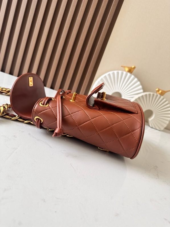 Кожаный женский рюкзак 21 см фото 3