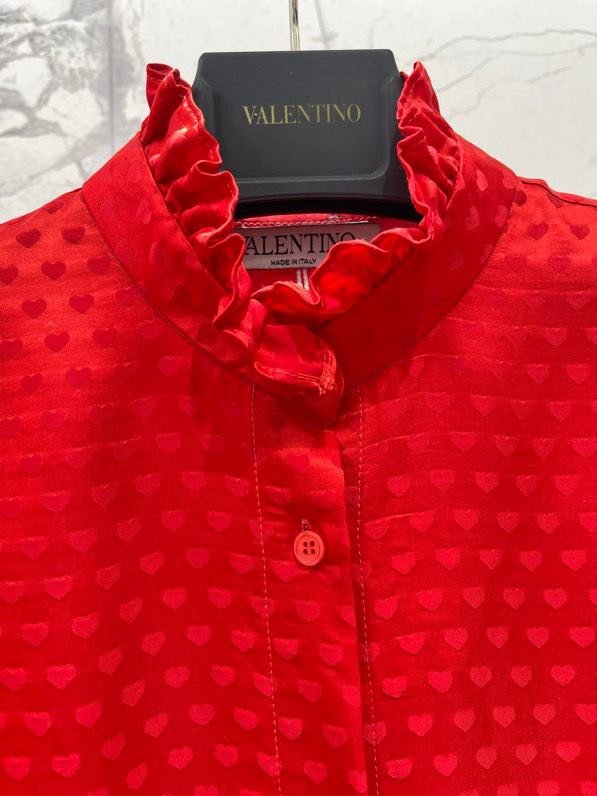 Red blouse women's фото 5