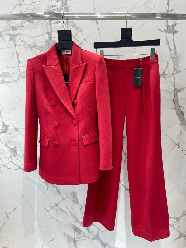 Красный двубортный пиджак женский фото 5