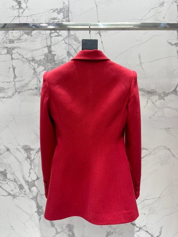 Красный двубортный пиджак женский фото 8