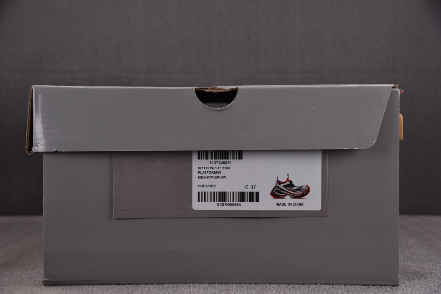 Кроссовки Balenciaga Platform Gray Red фото 6