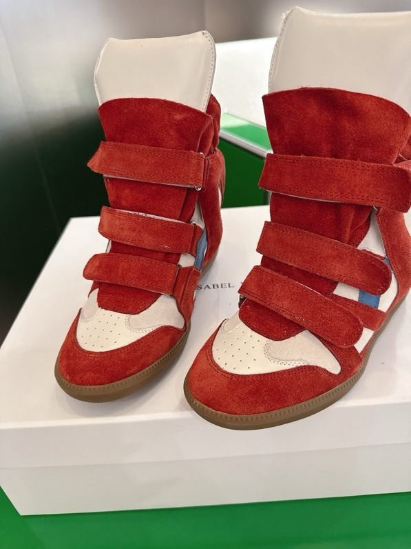 Кроссовки Bekett из кожи на танкетке фото 4