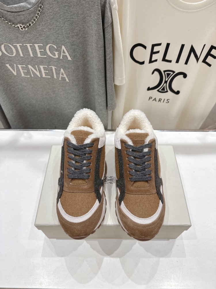 Sneakers on fur winter women's фото 2