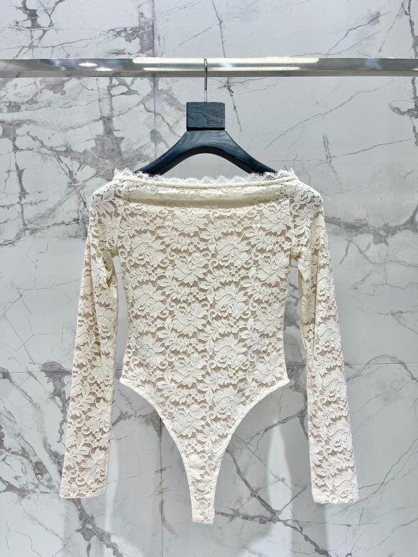 Lace bodysuit from open shoulders фото 6