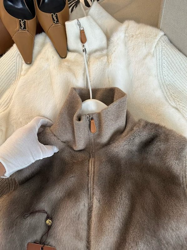 Jacket cashmere from норковым fur фото 3