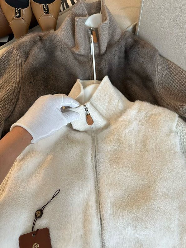 Куртка кашеміру з норковым хутром фото 4