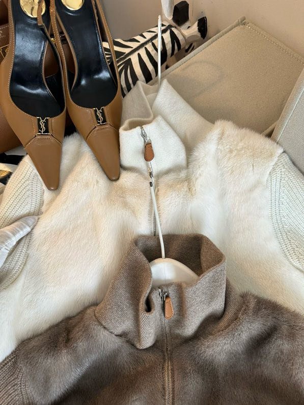 Jacket cashmere from норковым fur фото 8