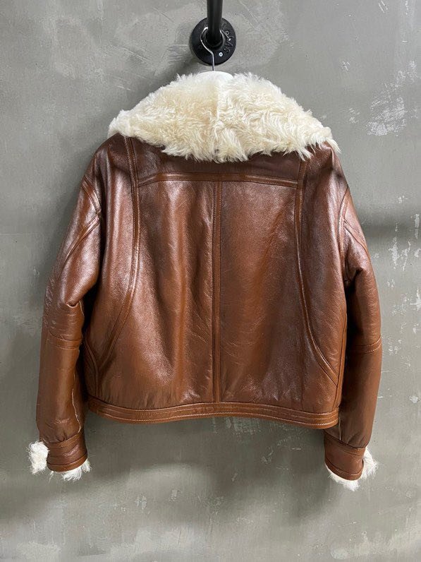 Jacket leather women's on fur фото 8