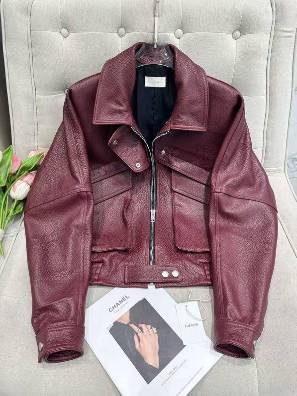 Jacket leather women's