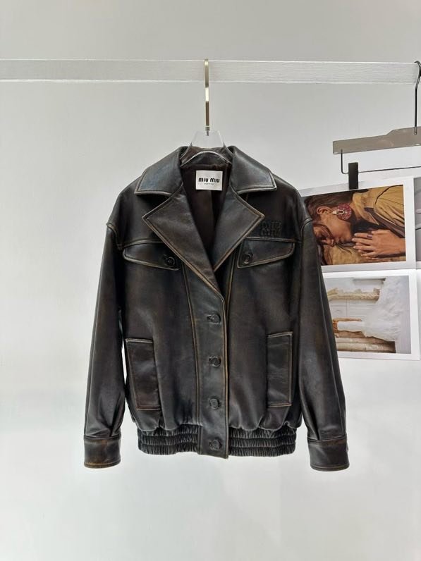 Jacket leather women's