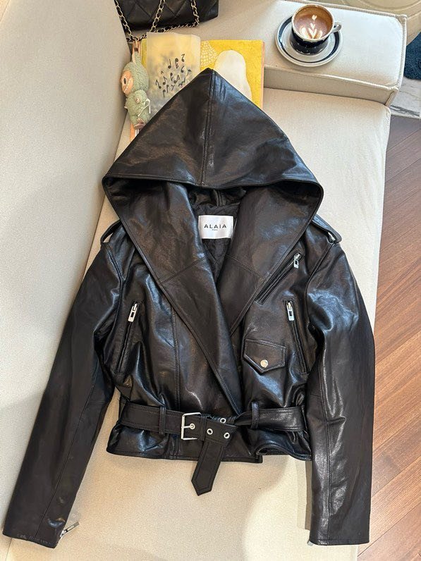 Jacket leather women's