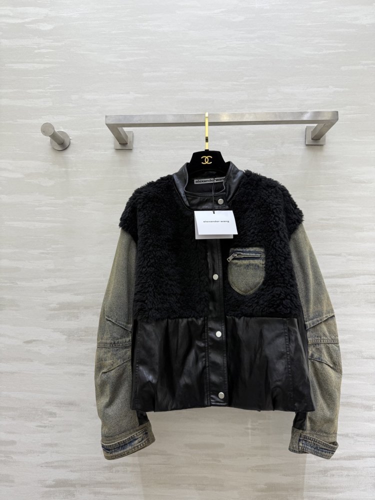 Jacket on feathers denim women's