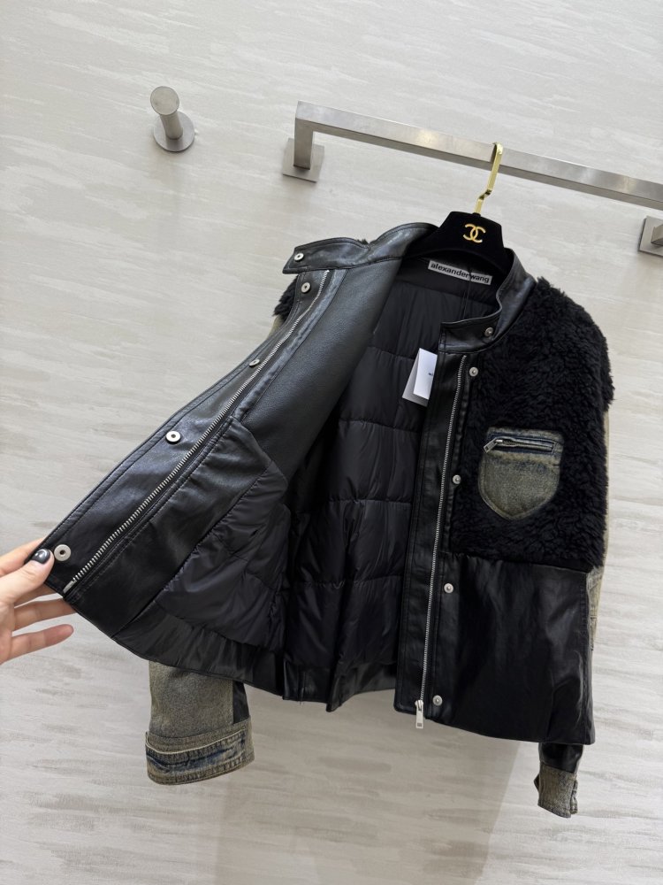 Jacket on feathers denim women's фото 3