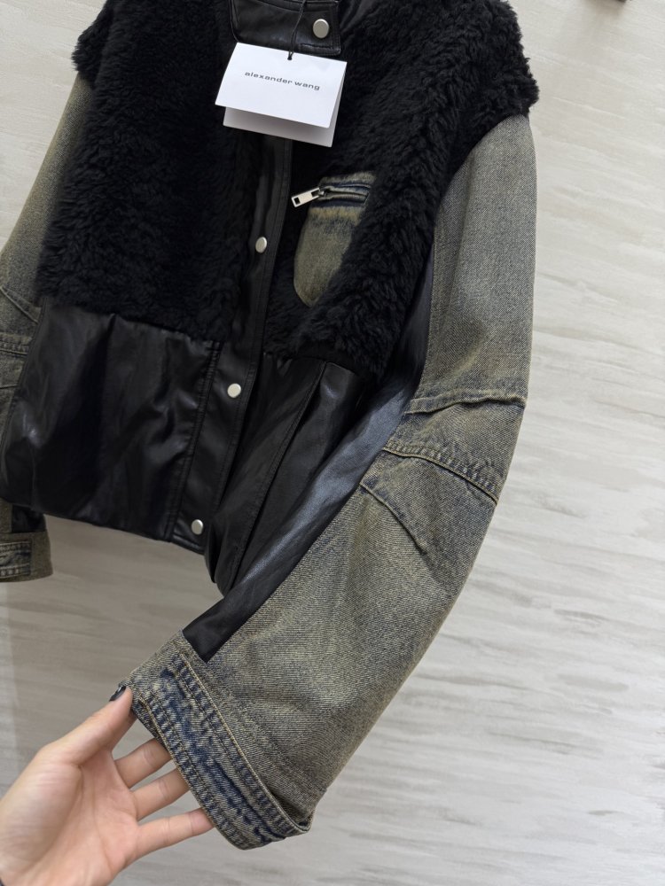 Jacket on feathers denim women's фото 5