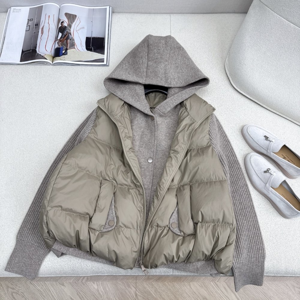 Куртка пуховик в стиле пэчворк фото 5