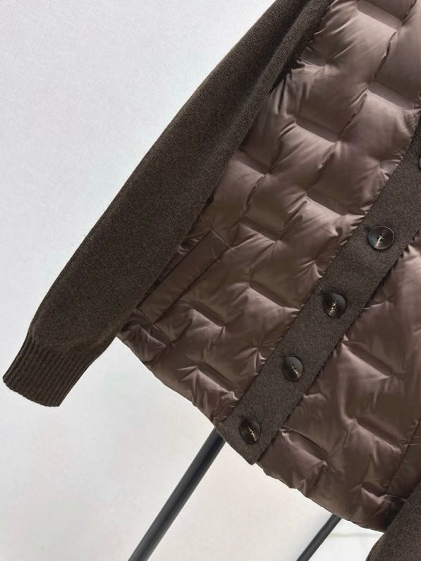 Куртка пуховик женская с кашемировыми рукавами фото 5