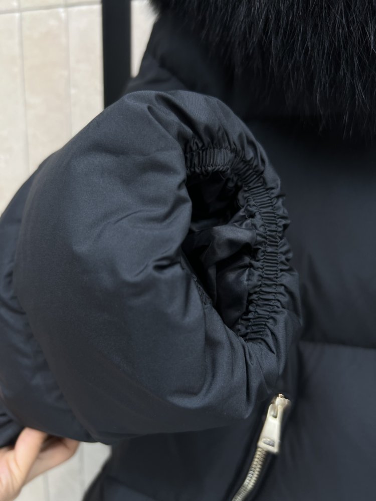 Куртка пуховик женская с меховым капюшоном фото 6