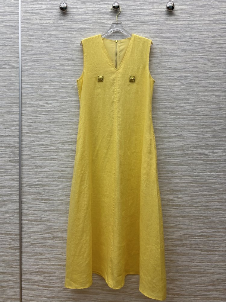 Linseed dress from V-neck Neck