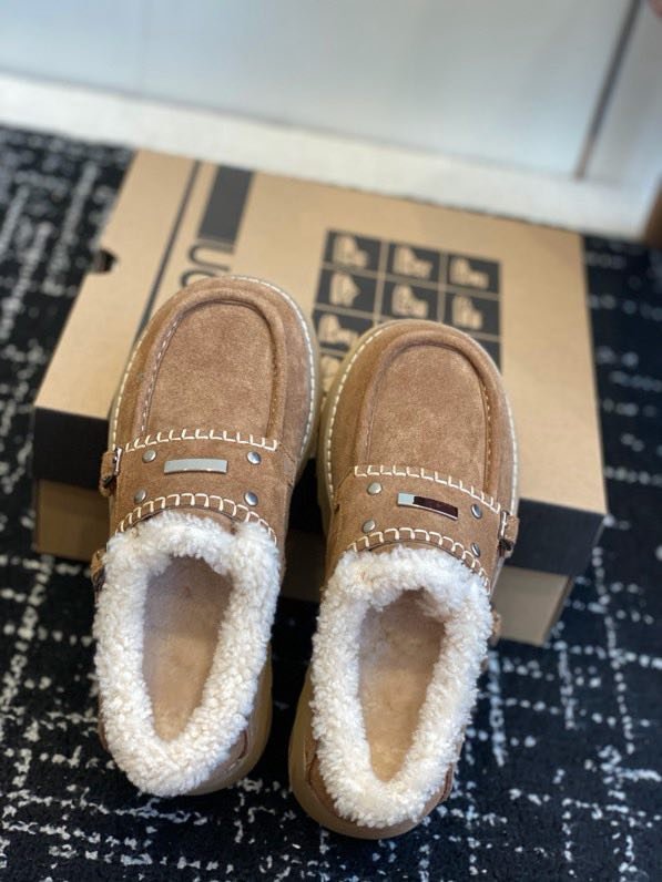 Лоферы на меху женские фото 3