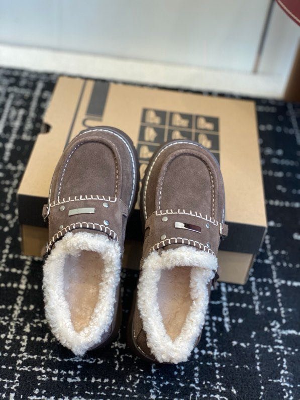 Лоферы на меху женские фото 4