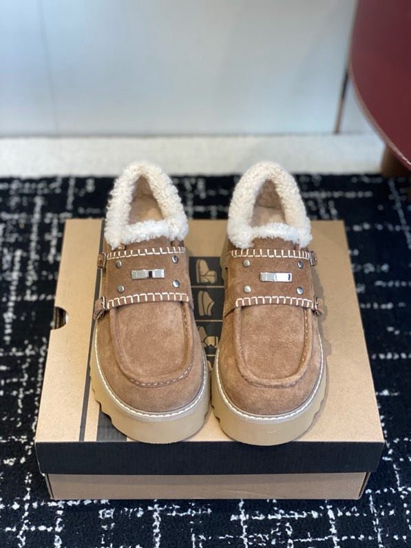 Лоферы на меху женские фото 4