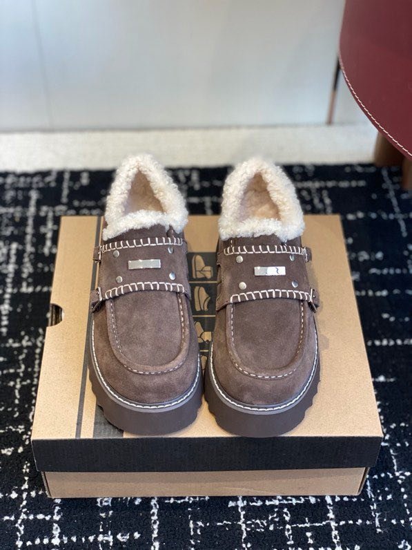 Лоферы на меху женские фото 5