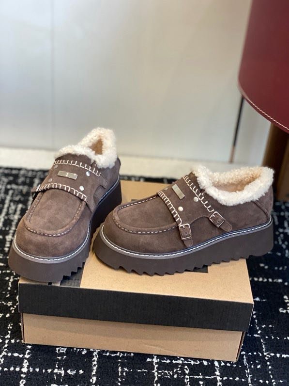 Лоферы на меху женские фото 6