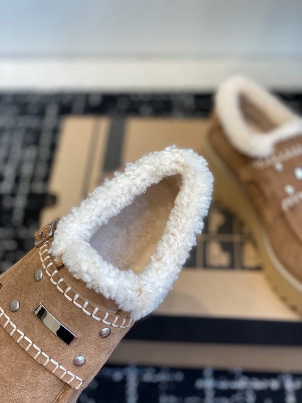 Лоферы на меху женские фото 7