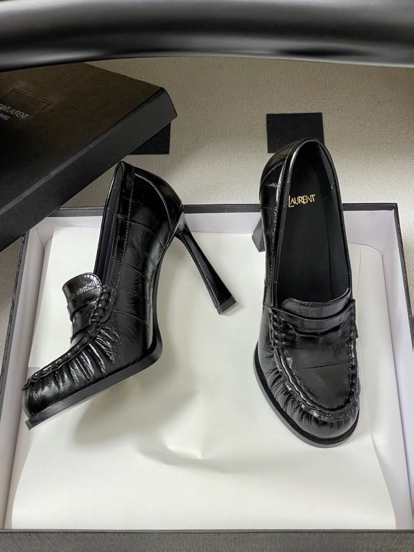 Лоферы на высоком каблуке фото 4