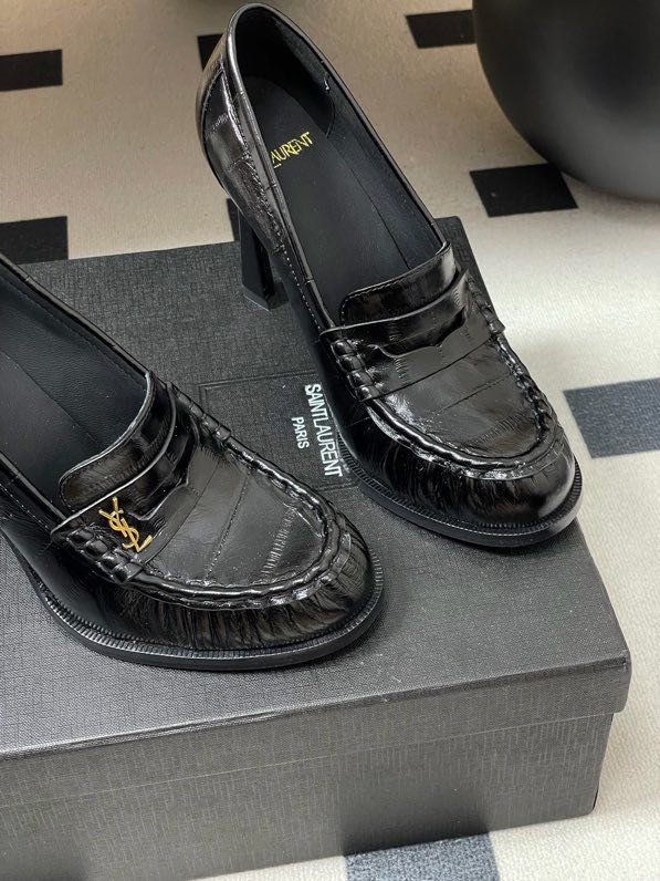 Лоферы на высоком каблуке фото 6