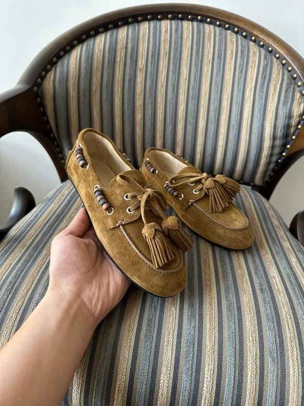 Лоферы замшевые женские