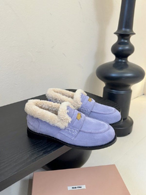 Лоферы women's on fur winter