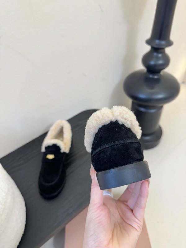 Лоферы women's on fur winter фото 3