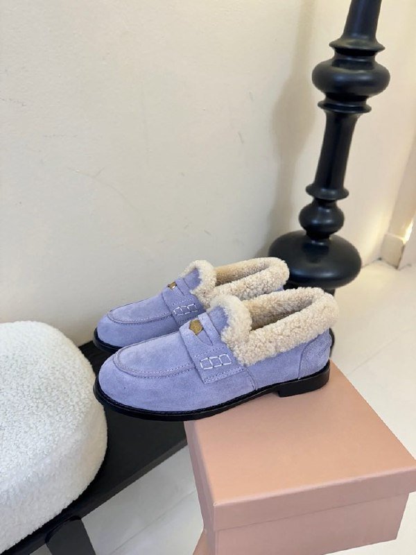 Лоферы women's on fur winter фото 3