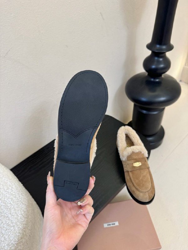 Лоферы women's on fur winter фото 4