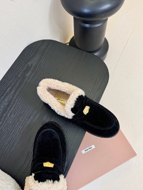 Лоферы women's on fur winter фото 4