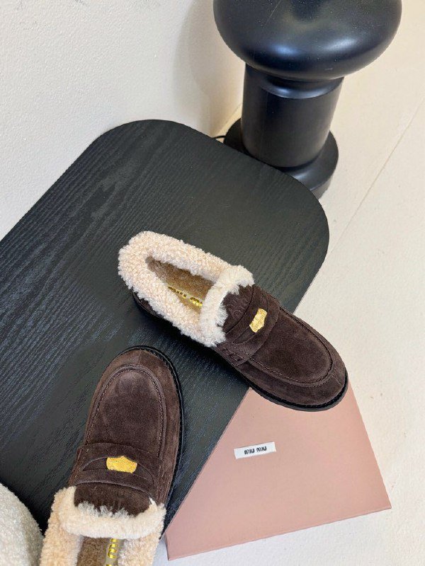 Лоферы women's on fur winter фото 4