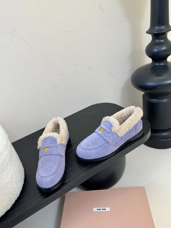 Лоферы women's on fur winter фото 4